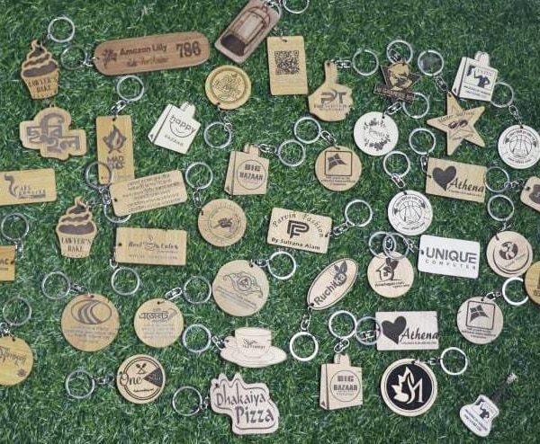 Customise MDF Board Key Ring Minimum Order 100 pis
