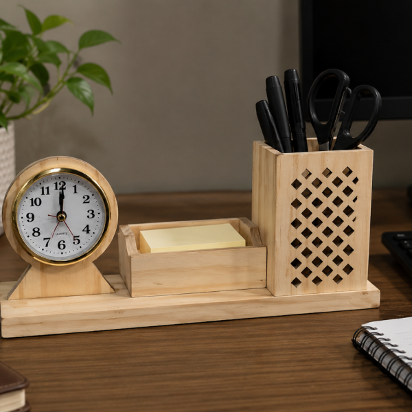 Stylish Penpot and card Holder with Stylish watch